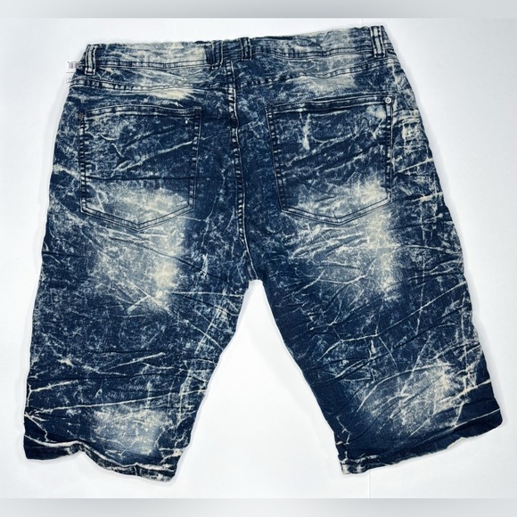 Dash Jeans Distressed Shorts Size 38 Bleached Denim Style Streetwear Hip Hop Y2K - Picture 3 of 4
